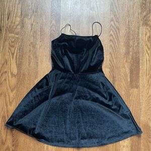 Urban Outfitters Black Velvet Mini Dress